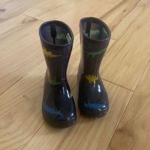 Toddler dinosaur navy rain boots size 6